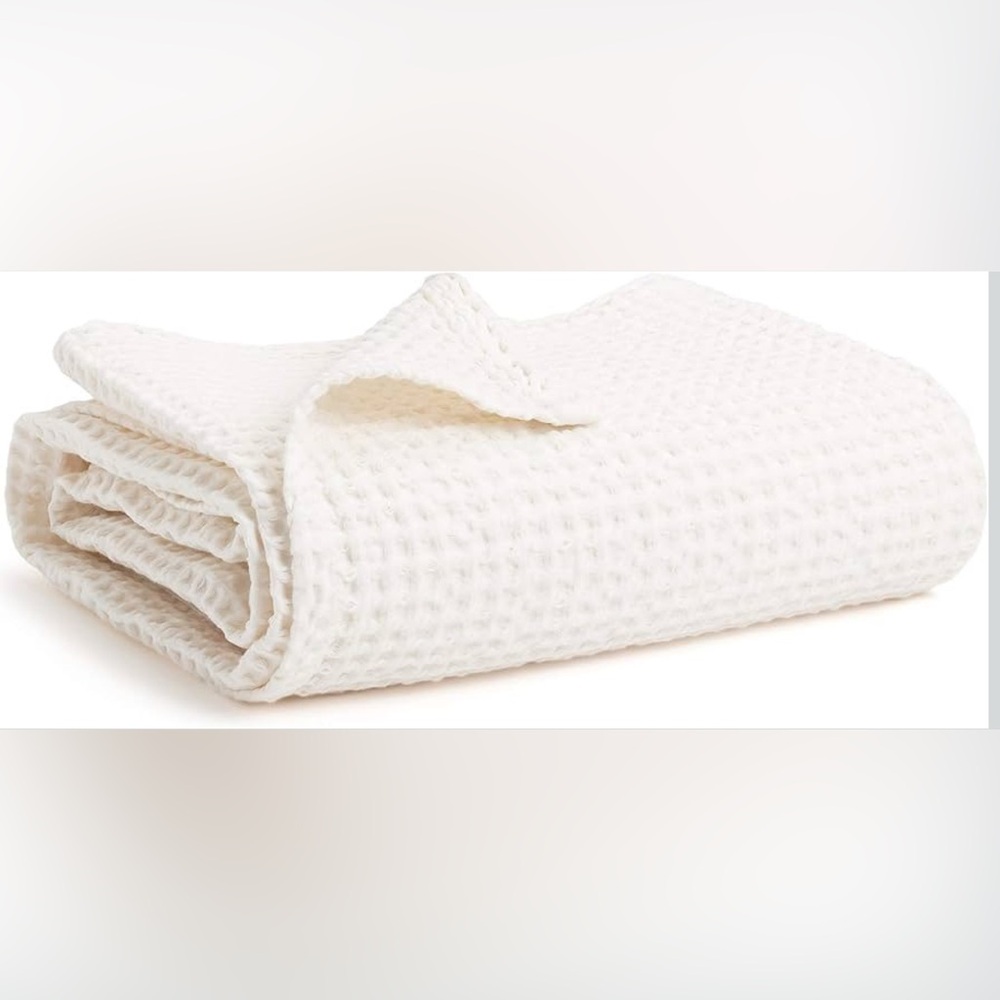 New Simka Rose Natural Waffle Baby Blanket